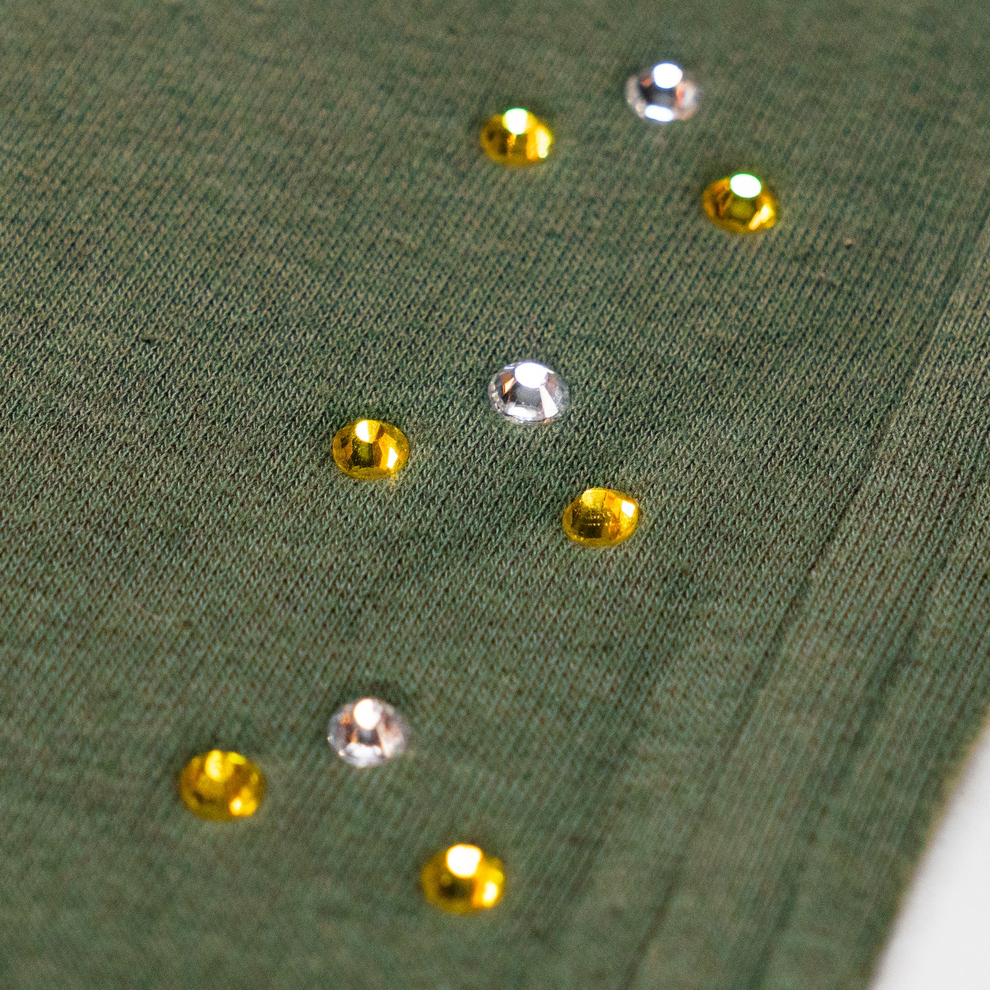 ARMY GREEN WIDE LEG CRYSTAL SWEATS