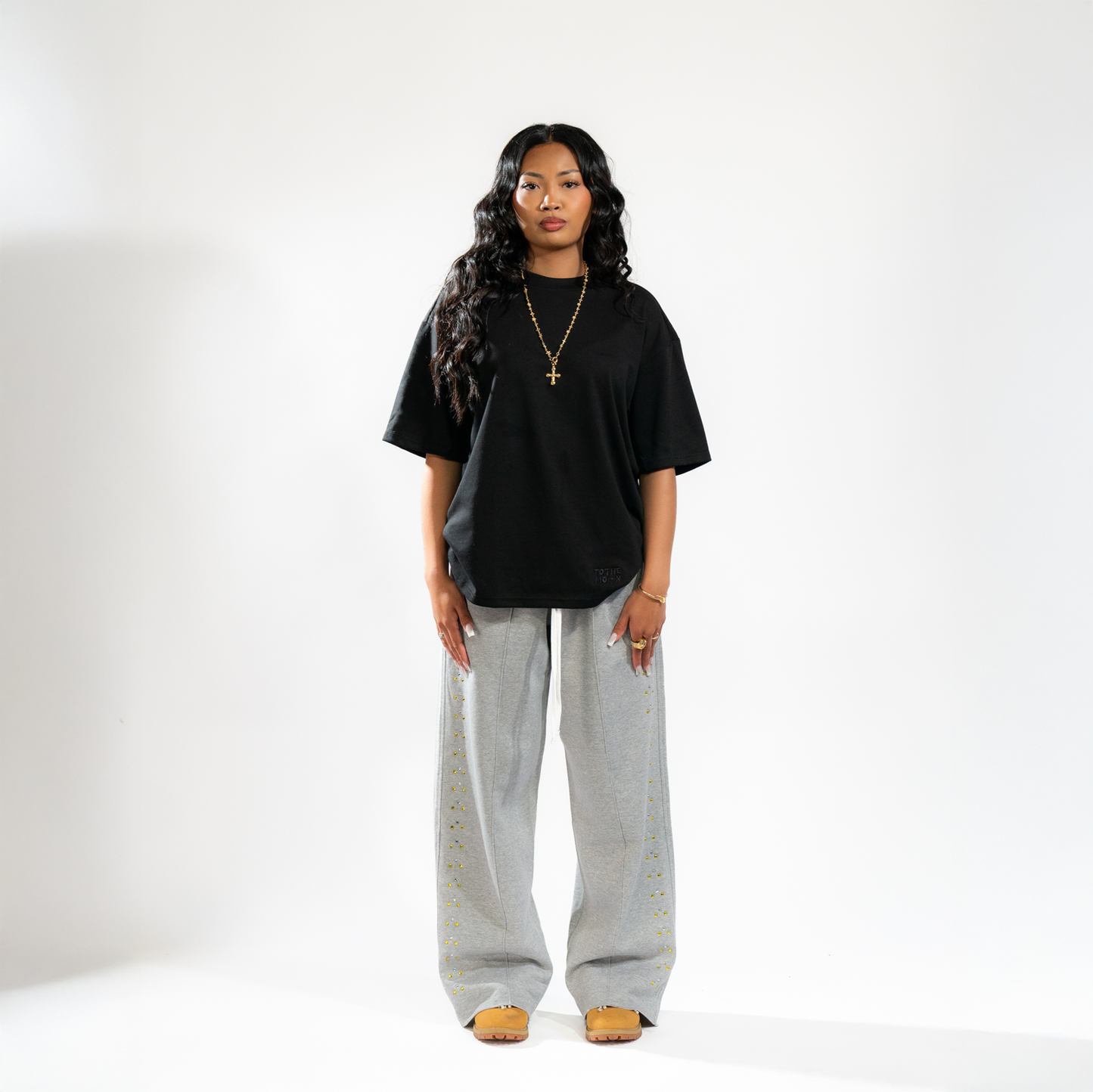 WIDE LEG CRYSTAL SWEATS
