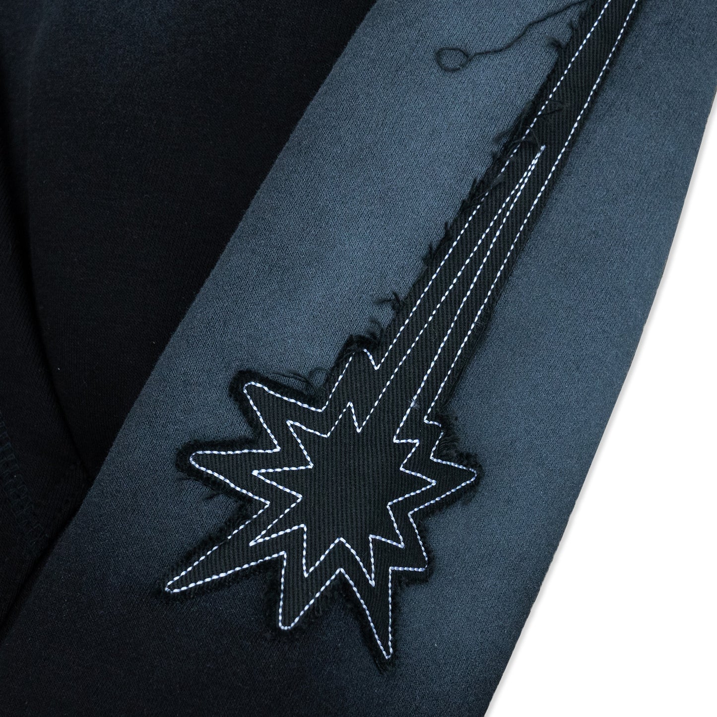 BLACK SUN-FADED ZIPUP HOODIE