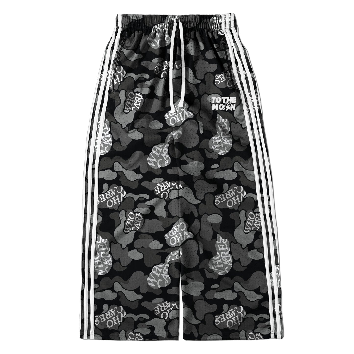 WCxTTM BLACK CAMO WIDE LEG TRACK PANTS
