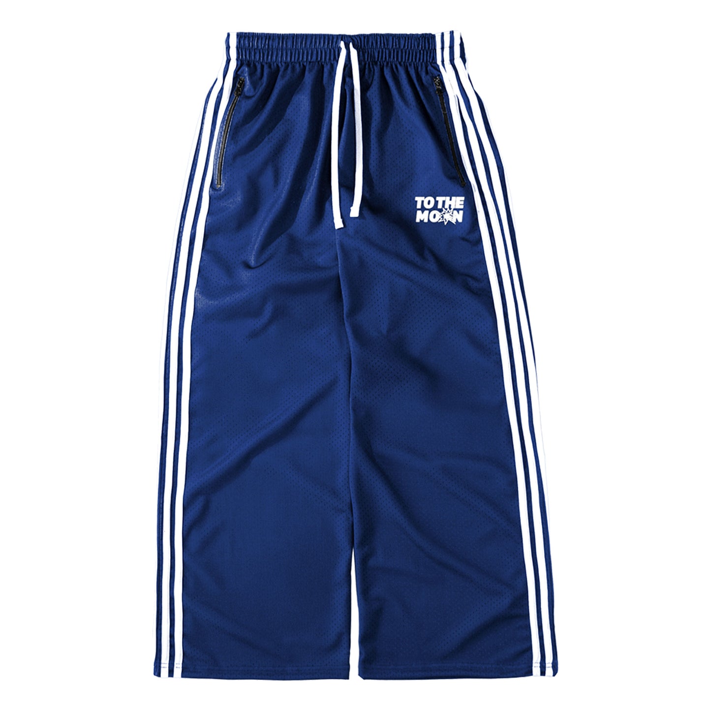 BLUE WIDE LEG TRACK PANTS