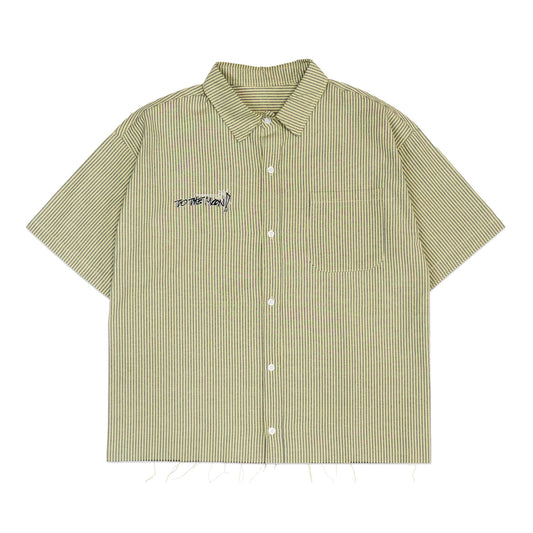 GINGER FRAYED BUTTON UP