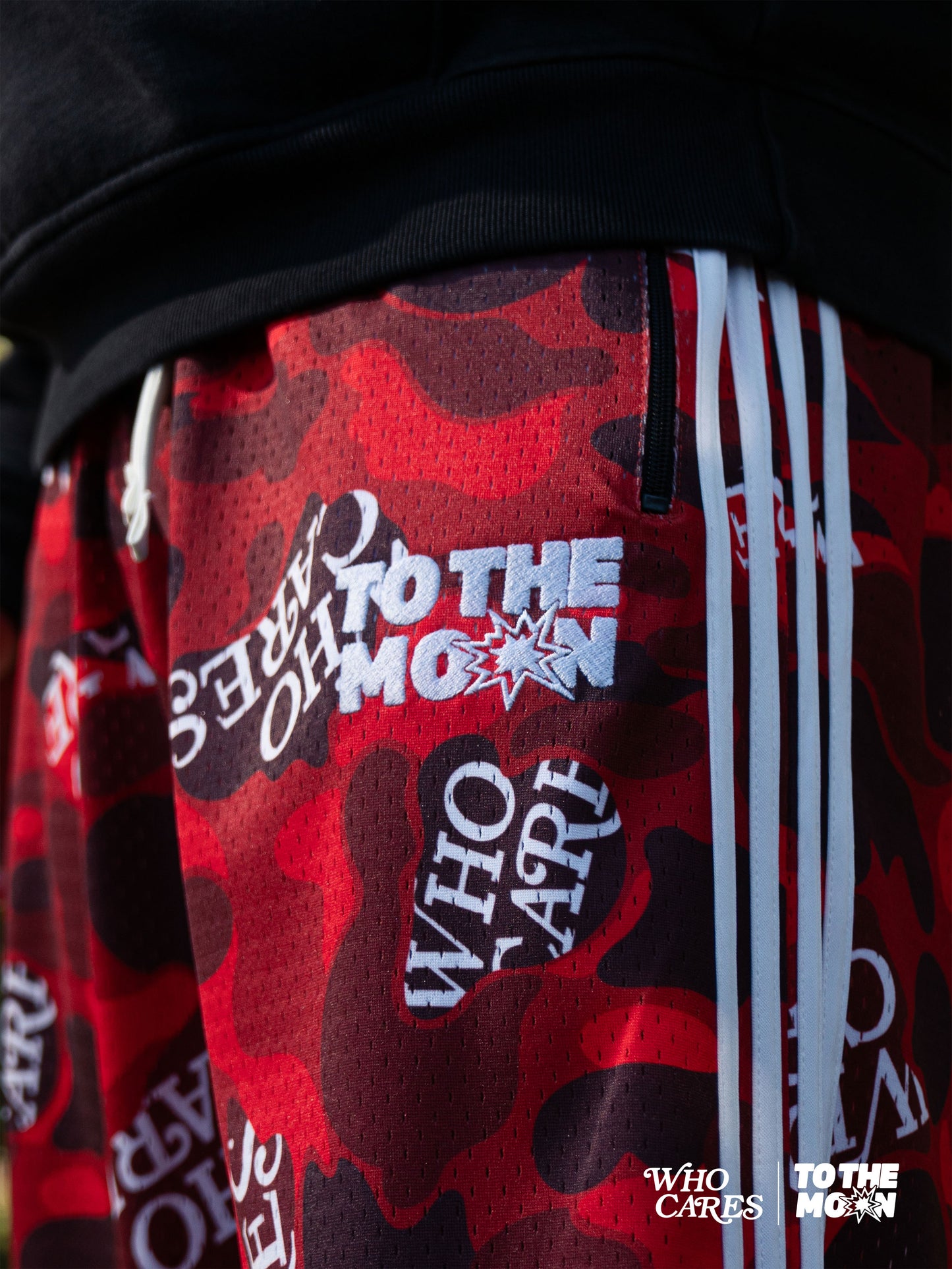 WCxTTM RED CAMO WIDE LEG TRACK PANTS