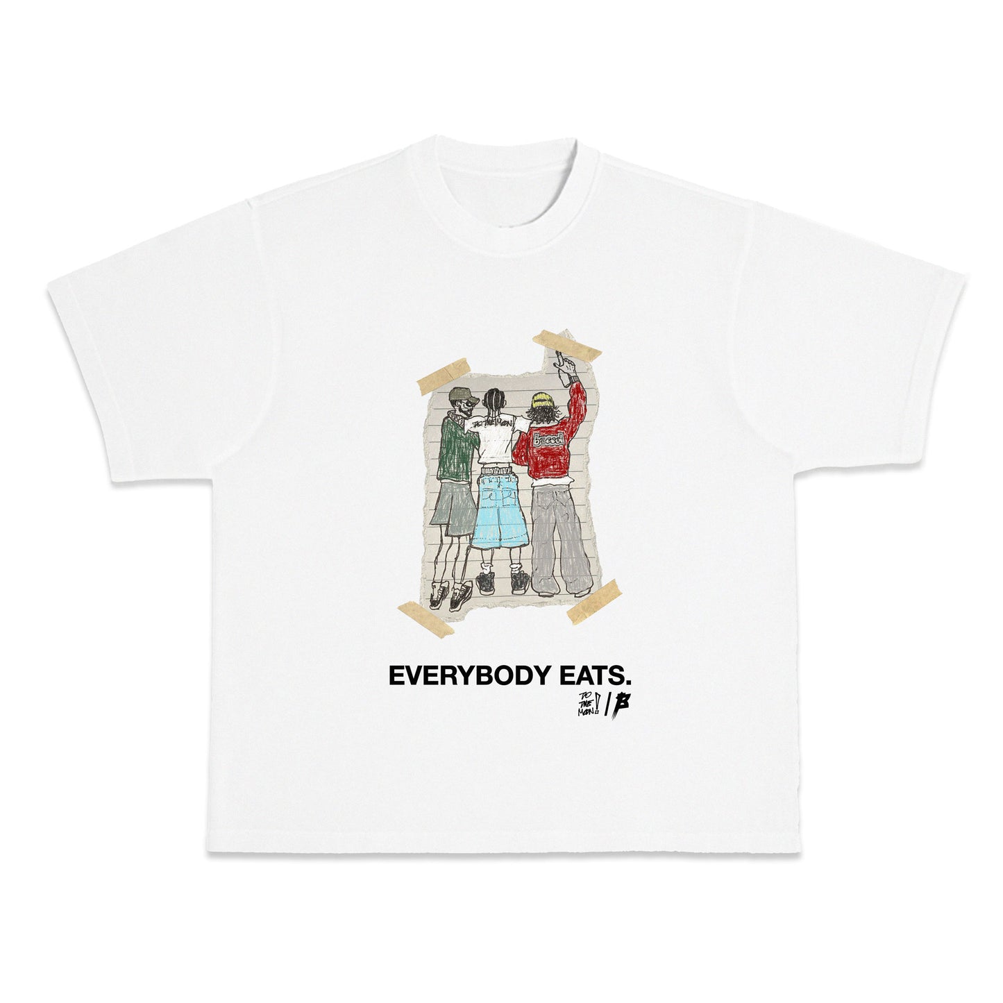 TO THE MOON x BREED "EVERYBODY EATS" TEE - WHITE