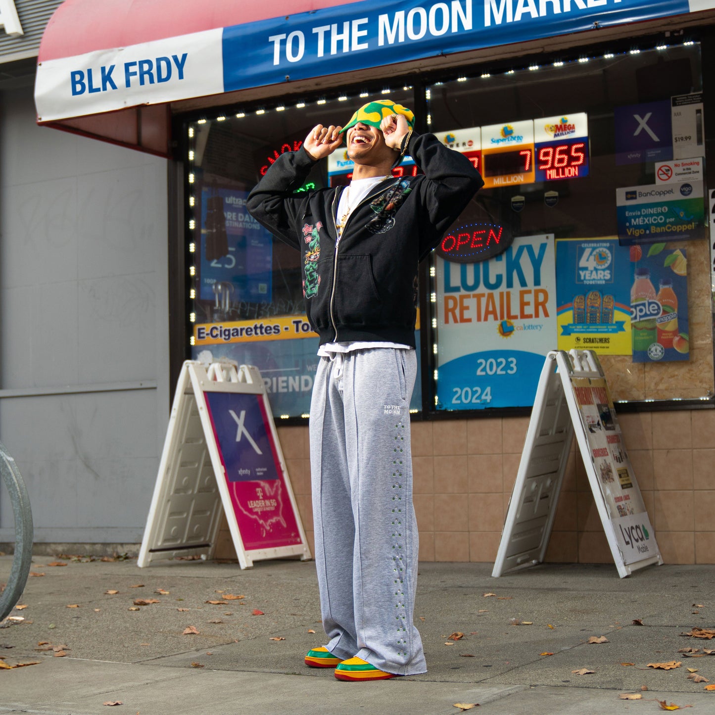 GREY WIDE LEG CRYSTAL SWEATS