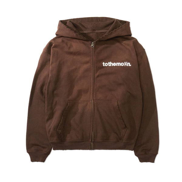 MOCHA POTASSIUM FADED ZIP HOODIE