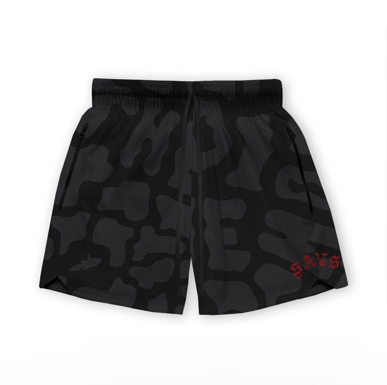 SAVS x TO THE MOON "ASTRO-CAMO" HOOP SHORTS - BLACK