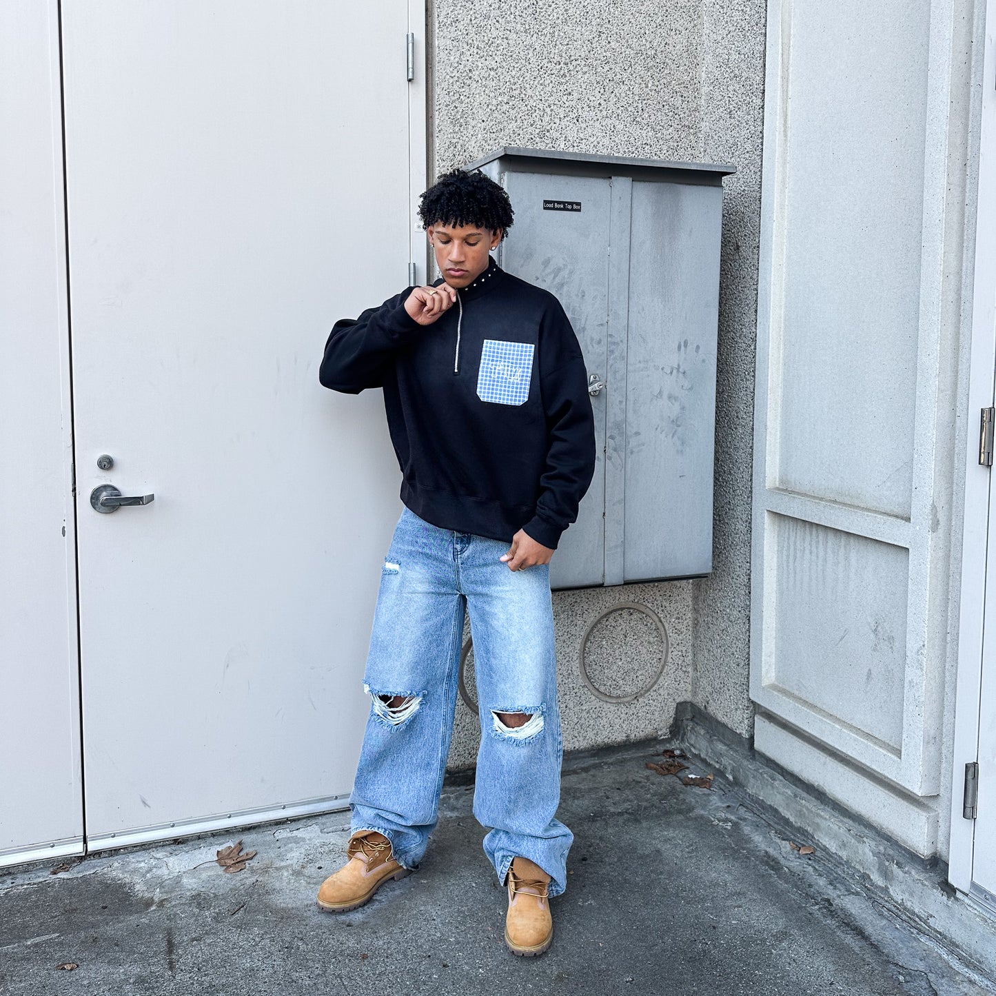 CRYSTAL PLAID QUARTER ZIP