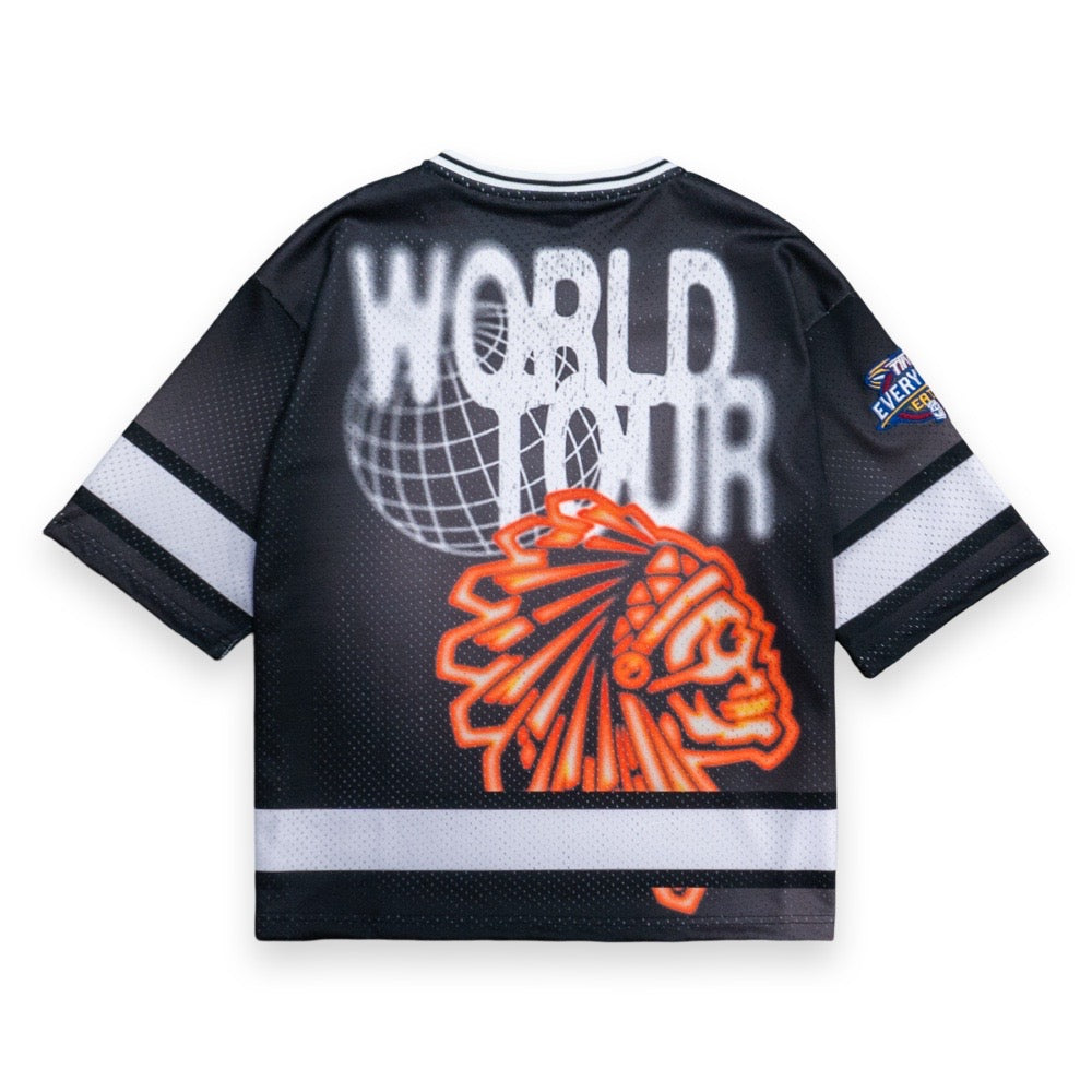 TO THE MOON x SAVS "WORLD TOUR" HOCKEY JERSEY - FADED BLACK