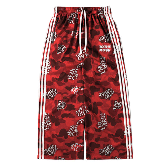 WCxTTM RED CAMO WIDE LEG TRACK PANTS
