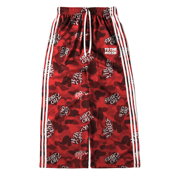 WCxTTM RED CAMO WIDE LEG TRACK PANTS