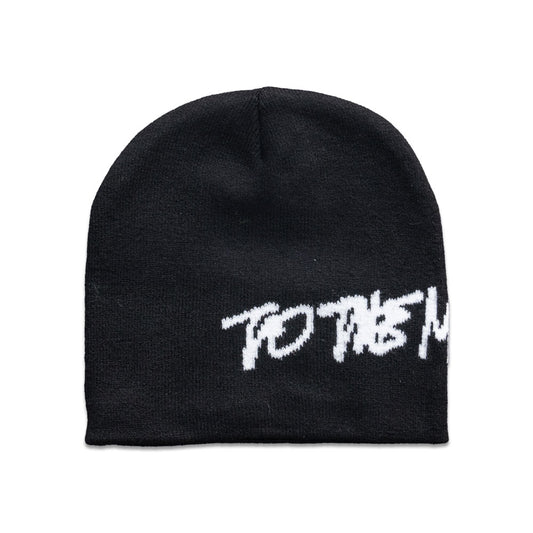 TO THE MOON "SCRIPT" SKULLY BEANIE - BLACK