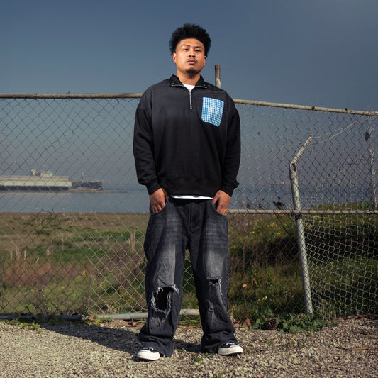 CRYSTAL PLAID QUARTER ZIP