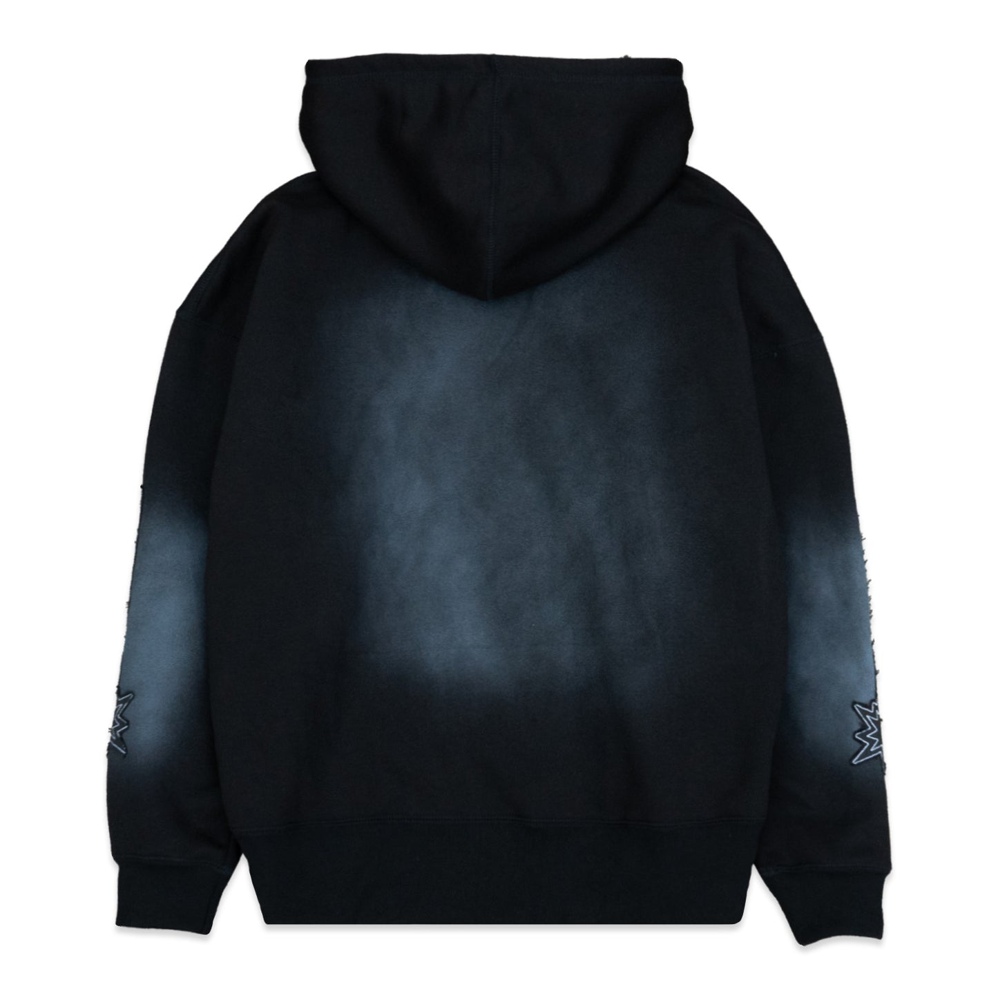 TO THE MOON "SPACE TEAM" SUN-FADED ZIPUP HOODIE - BLACK