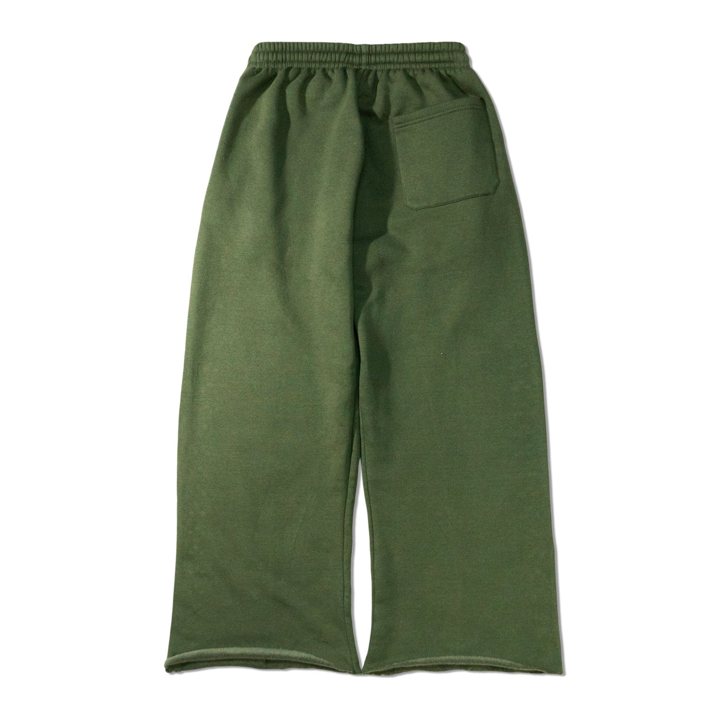 ARMY GREEN WIDE LEG CRYSTAL SWEATS