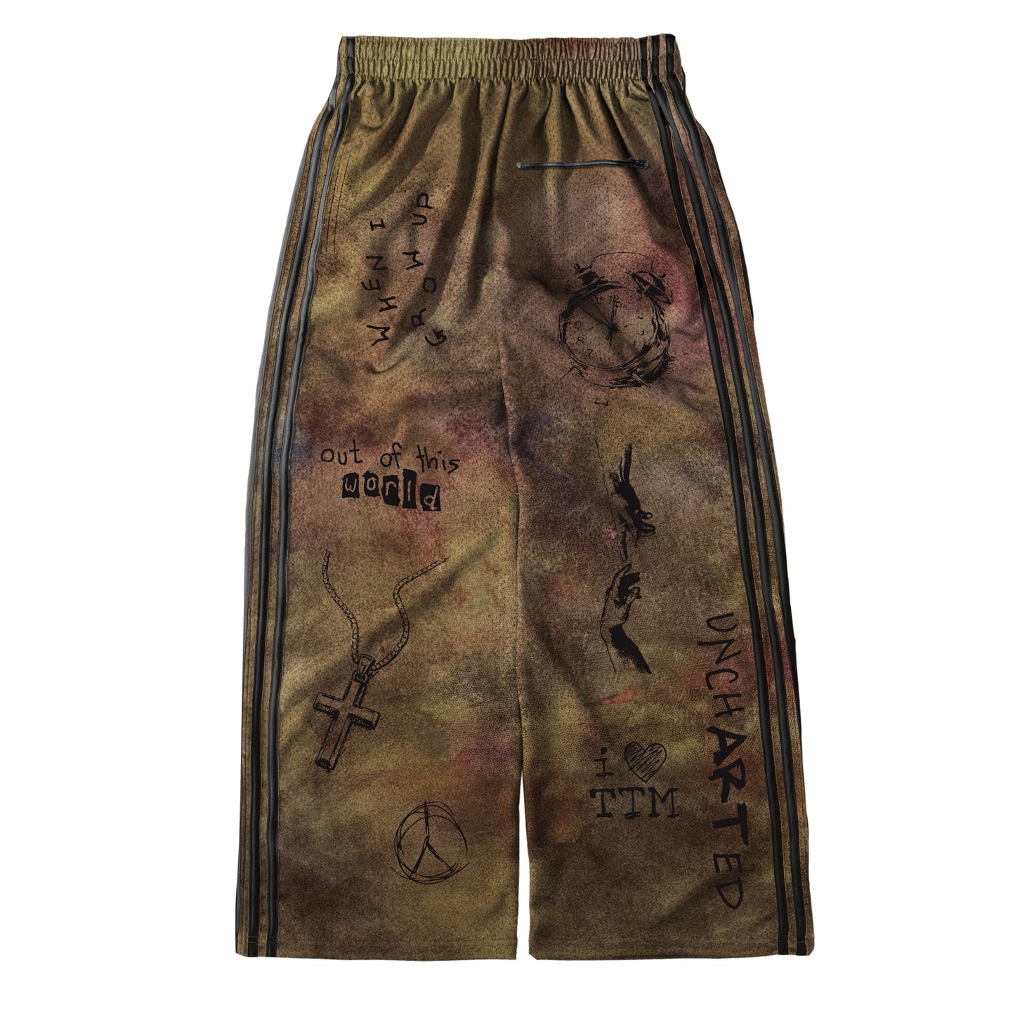 "GRAFFITI" WIDE LEG TRACK PANTS