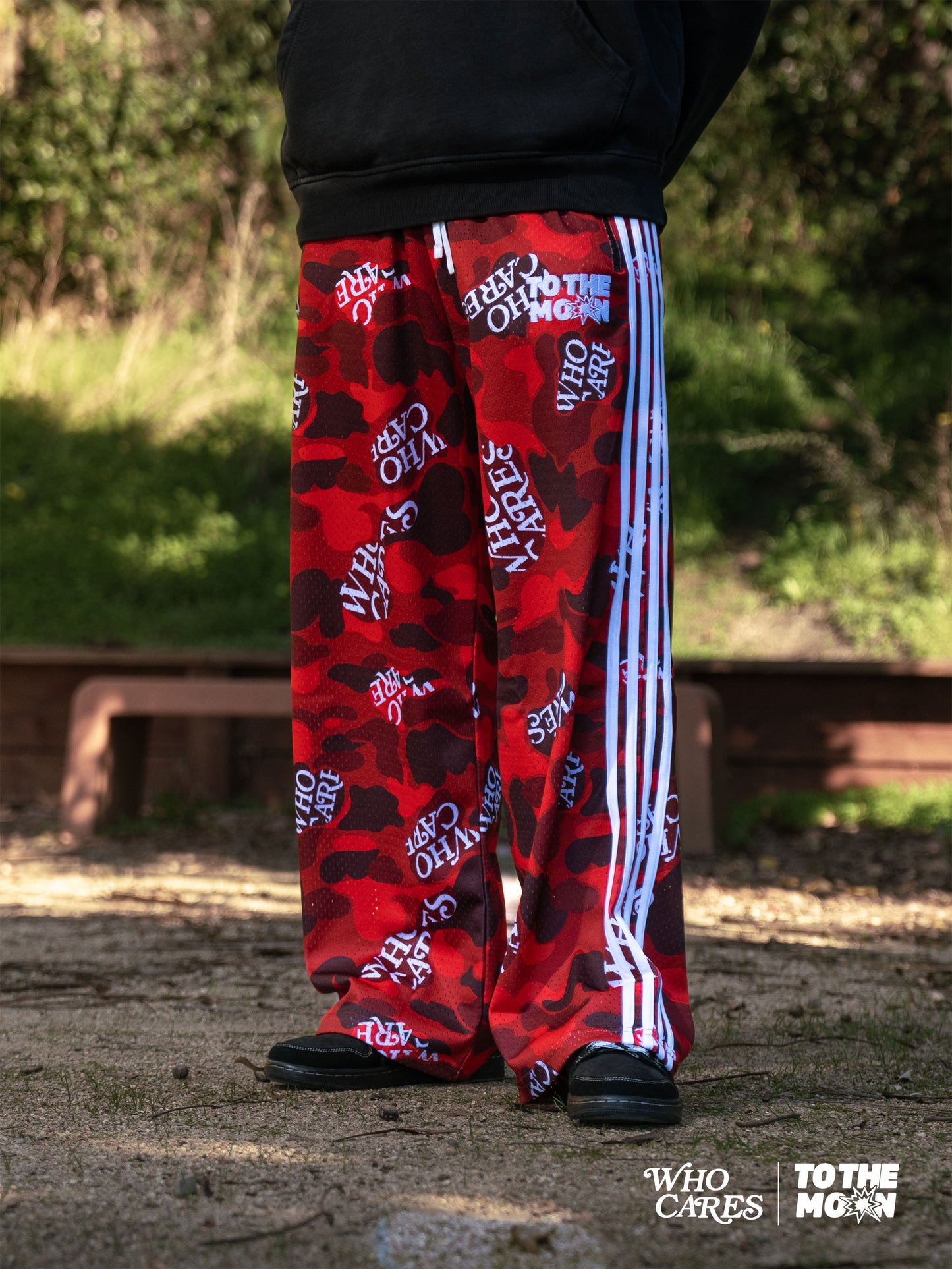 WCxTTM RED CAMO WIDE LEG TRACK PANTS