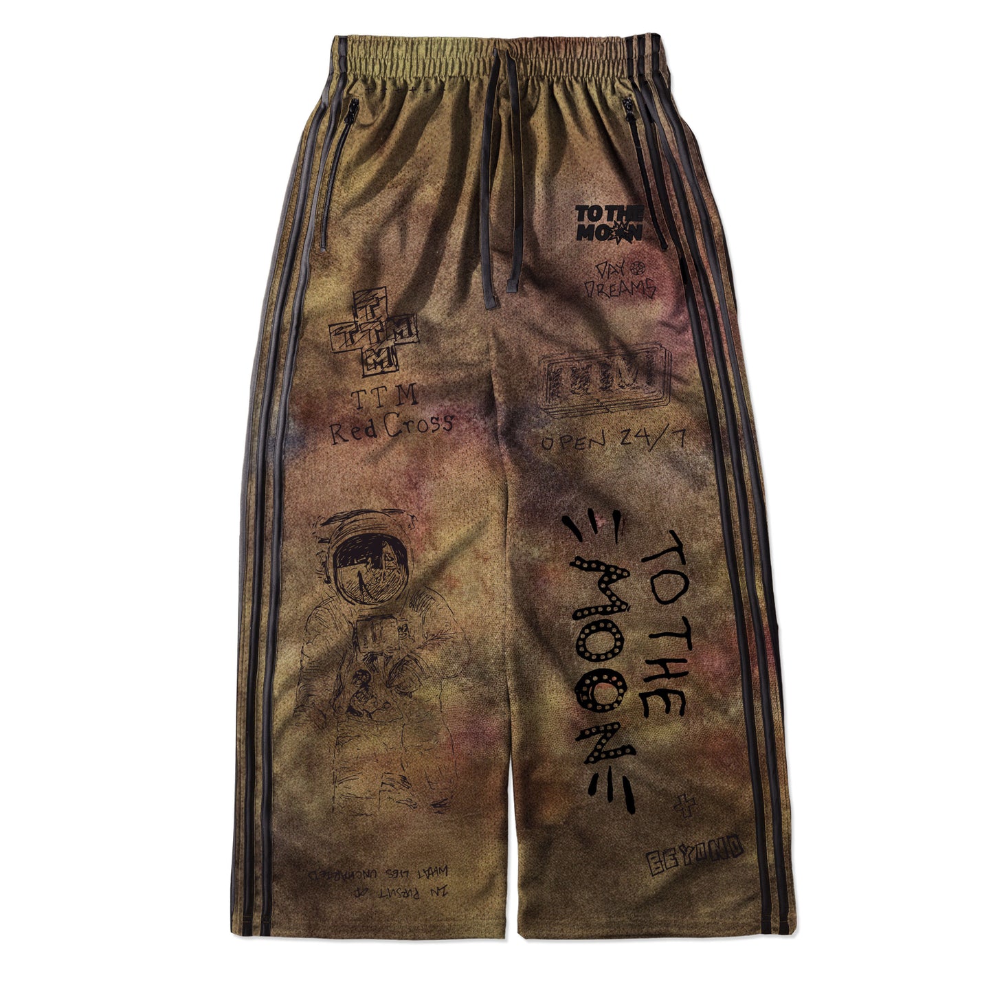 "GRAFFITI" WIDE LEG TRACK PANTS