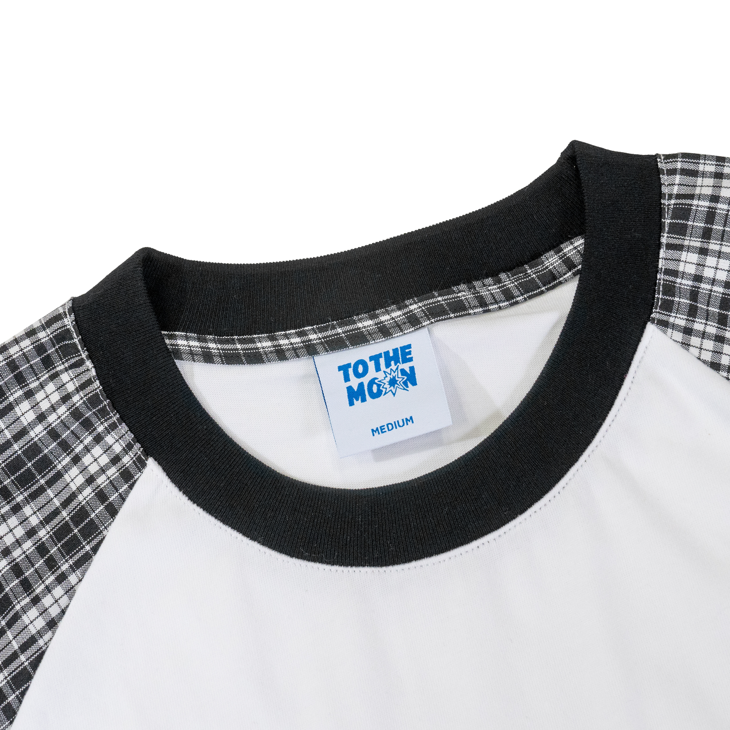 RAGLAN PLAID BOXY CROPPED TEE