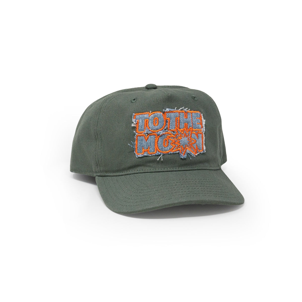 TO THE MOON "STOLEN DENIM" CANVAS SNAPBACKS - OLIVE