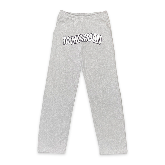 TO THE MOON 'WAVY' STRAIGHT LEG SWEATS - ASH GREY