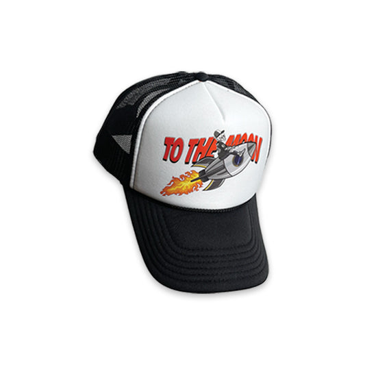 TO THE MOON 'WORKING TO THE BONE' TRUCKER HAT - BLACK/WHITE